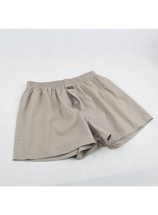Bxman Loose Fit Men's Cotton Woven Boxer Shorts Mid-rise Solid Color Plus Size Cb79 Set XL - Image 5