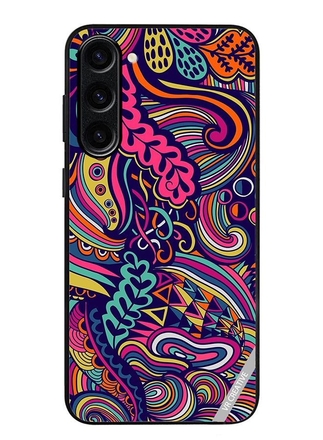 VR CREATIVE Protective Case Cover For Samsung Galaxy S24 Psychedelic Fabric Design  Multicolour - Image 1