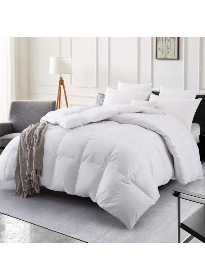 Luxury White Down Comforter – 160x200cm Single/Duvet Insert – Ultra-Soft 100% Cotton Shell, Lightweight All-Season Warmth - Image 3