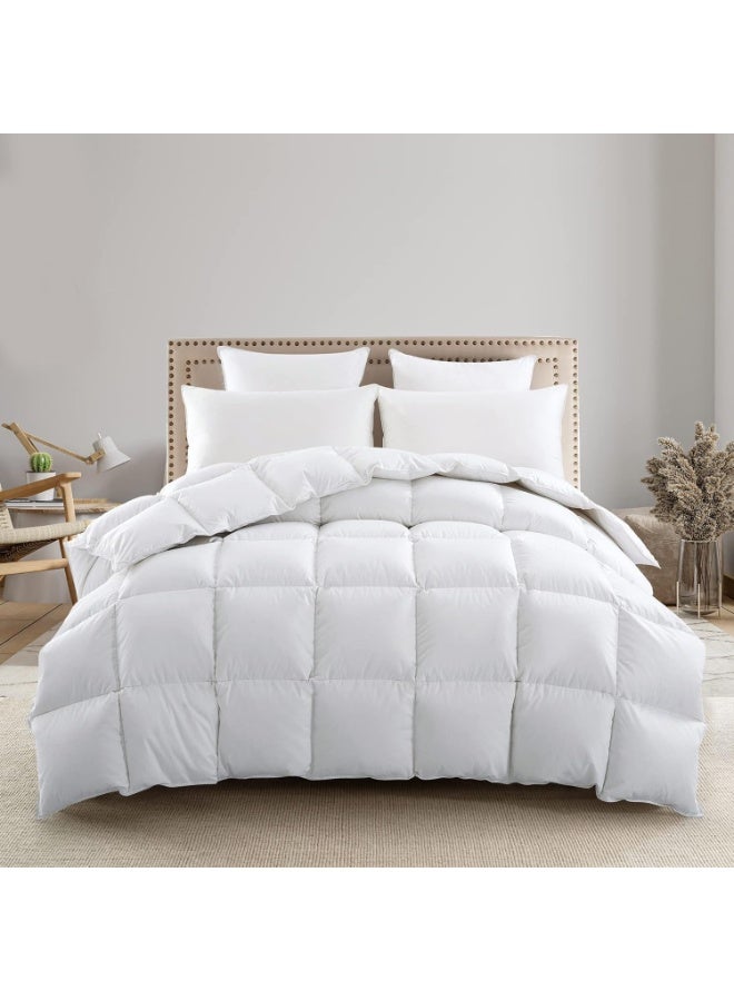 Luxury White Down Comforter – 160x200cm Single/Duvet Insert – Ultra-Soft 100% Cotton Shell, Lightweight All-Season Warmth - Image 2