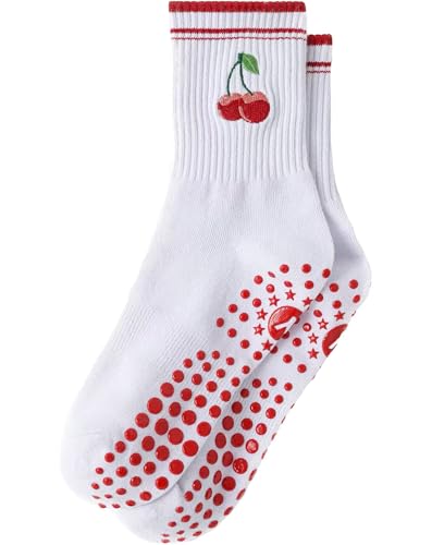 Yawlsow Pilates Grip Socks for Women Yoga Grippy Socks Cute Barre Non Skid Athletic Crew Sticky Sock Workout Hospital US Alpha One Size Regular Regular 1 Pack - Image 1