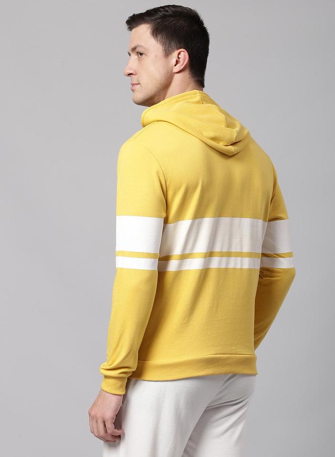 Dennis Lingo Men's Ochre Cotton Blend Solid Pattern Regular Fit Sweatshirt  - Image 2