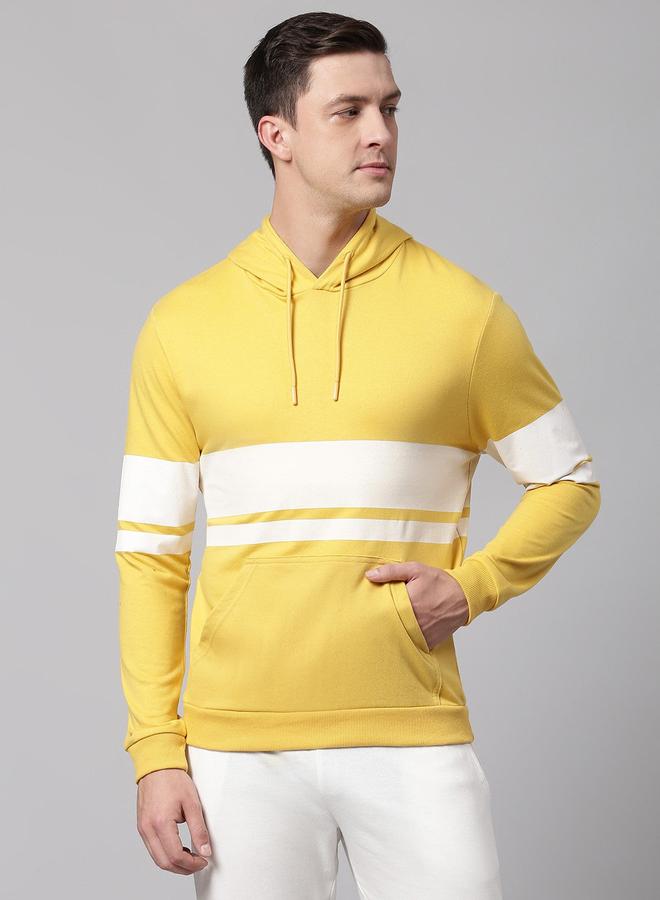 Dennis Lingo Men's Ochre Cotton Blend Solid Pattern Regular Fit Sweatshirt  - Image 1
