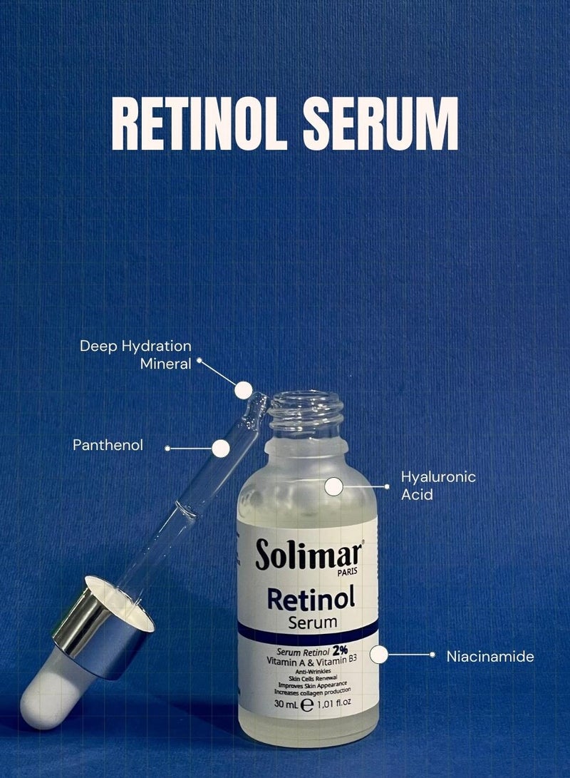 سوليمار باريس سيروم الريتينول من سوليمار باريس 30مل – معزز ريتينول 2% لتقليل الخطوط الدقيقة والتجاعيد، تنقية البشرة وتحفيز الكولاجين لبشرة ناعمة وشابة - Image 4