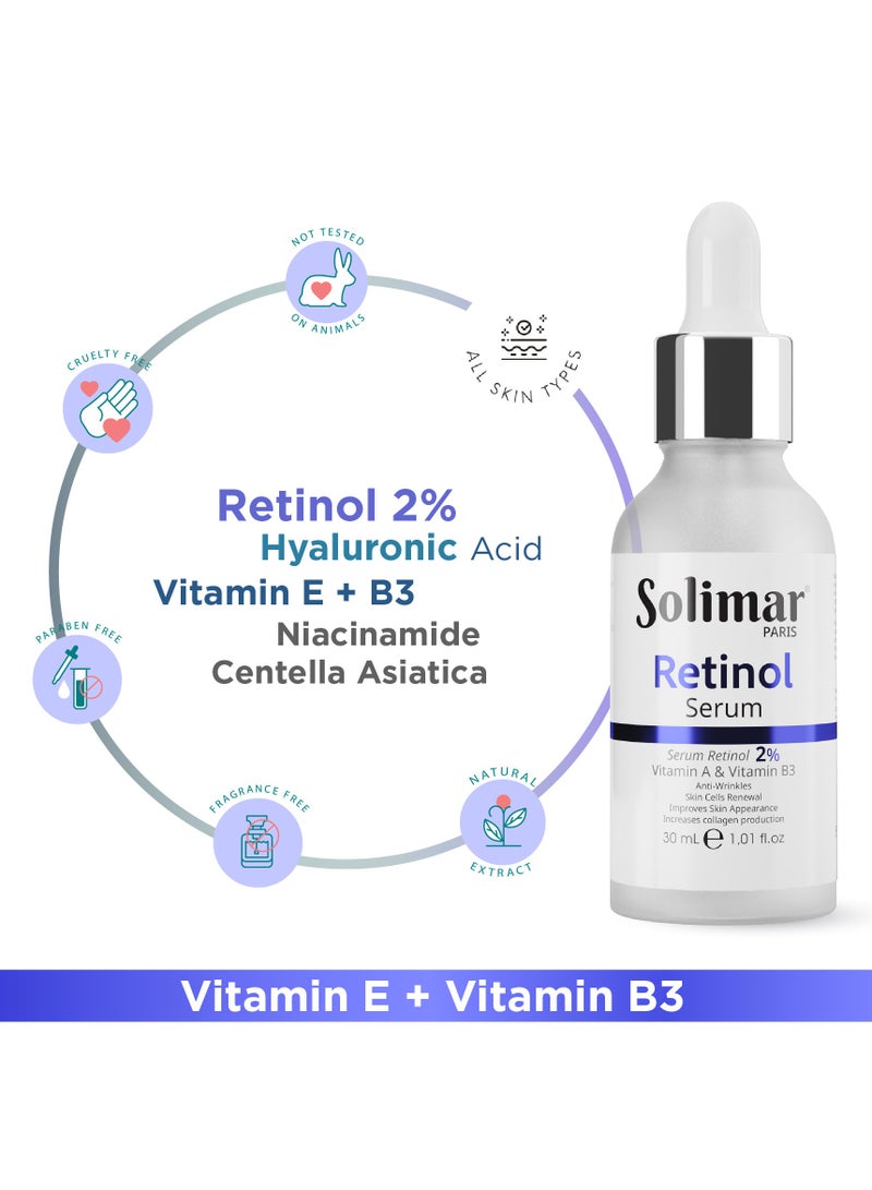 سوليمار باريس سيروم الريتينول من سوليمار باريس 30مل – معزز ريتينول 2% لتقليل الخطوط الدقيقة والتجاعيد، تنقية البشرة وتحفيز الكولاجين لبشرة ناعمة وشابة - Image 3