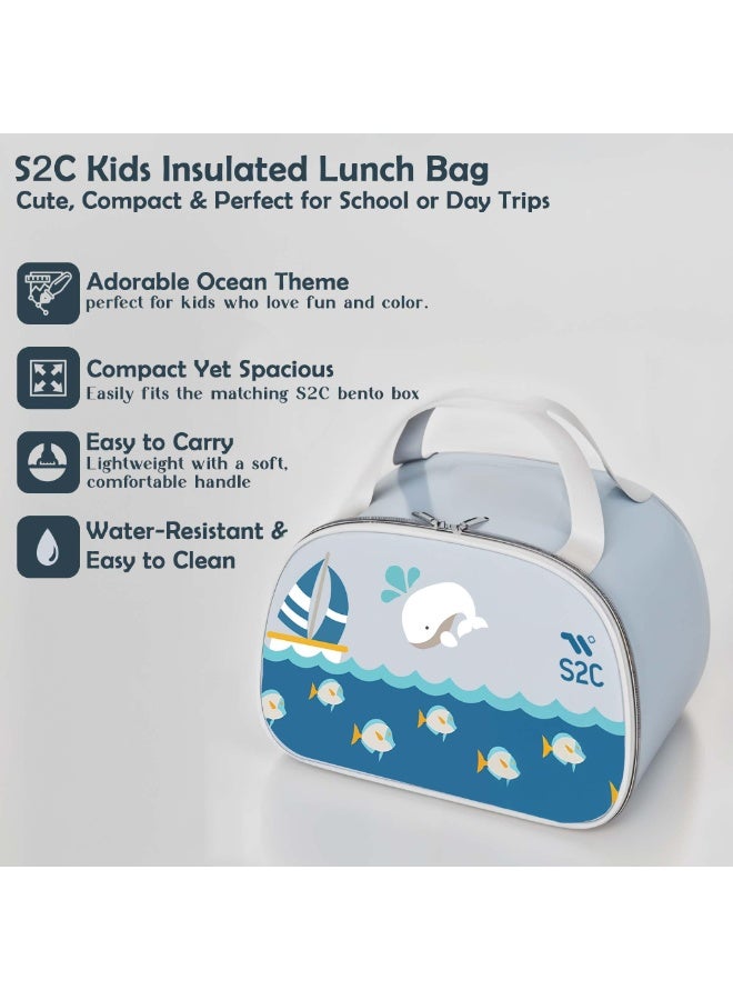 S2C LittleZen Kids Bento Lunch Box – Leak-Proof Compartmented Stainless Steel Lunch Box with Spoon | Microwavable BPA-Free Tray & Anti-Slip Base - Image 4