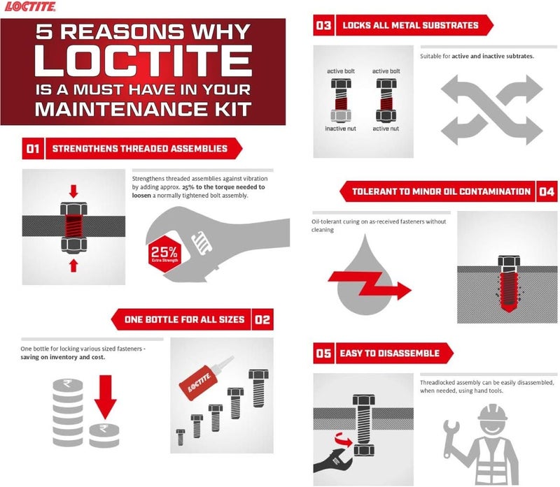 Loctite 1330799 243 أنبوب مانع تسرب الزيت الأزرق - 6 مل - Image 5