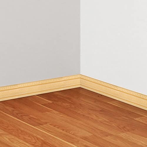 YLL YLL Crown Molding Peel and Stick 3D Wall Edging Foam Baseboard Flexible Moulding Trim Self Adhesive Wallpaper Border Mirror Border Wall Lines (Gold 1PCS-89) - Image 3