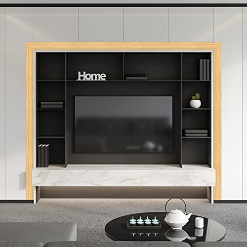YLL YLL Crown Molding Peel and Stick 3D Wall Edging Foam Baseboard Flexible Moulding Trim Self Adhesive Wallpaper Border Mirror Border Wall Lines (Gold 1PCS-89) - Image 4