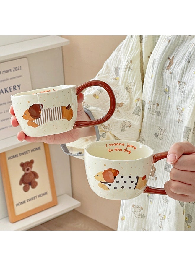Brinaoki 300ml capacity cute dog ceramic mug, InS-style coffee cup, InS-style coffee cup, home or office breakfast milk cup tea cup, exquisite and cute gift box for children (1pcs)  - Image 4