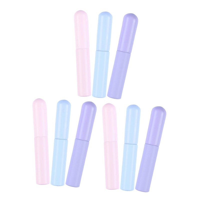 9 Pcs Silicone Lip Brush Set with Caps Portable Small Applicator for Lipstick Smudging and Concealer Makeup Tools for Travel Use - Image 1