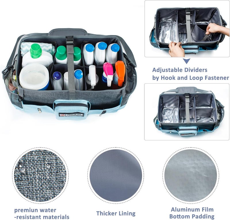 FRECOLSH Large Cleaning Supplies Organizer-Cleaning Caddy Organizer With Handles & Shoulder Strap-Cleaning Bags for Cleaning Suppliers-Housekeepers Wearable Cleaning Tote Upgraded - Image 2