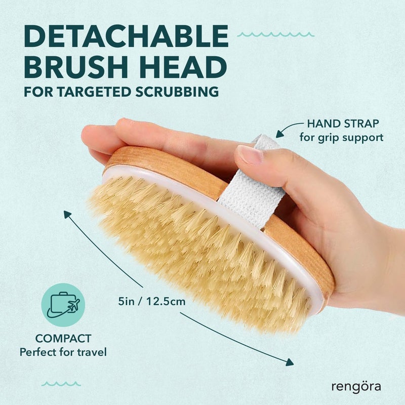 rengöra Long Handled Back Scrubber for Shower 18 Handle Boar Bristle Back Brush Wooden Bath Brush Back Scrubbing Brush Shower Brush Body Scrub Brush Bath Brush Long Handle for Shower by rengra - Image 5