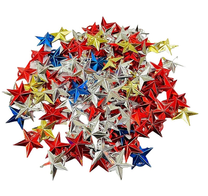 Brown Leaf Christmas Mini Hanging Star Ornament for Xmas Tree Hanging Ornaments Accessories Christmas Party Indoor Outdoor Party PropsMulticolor Pack of 36 - Image 1