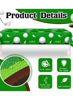 Excefore Golf Tablecloth, Golf Party Decorations, Golf Themed Party Supplies Rectangle Plastic Disposable Golf Table Cover Golf Decorations for Birthday Party Picnic Sport Events, 86 x 51 Inch (2 Piece)  - Image 5