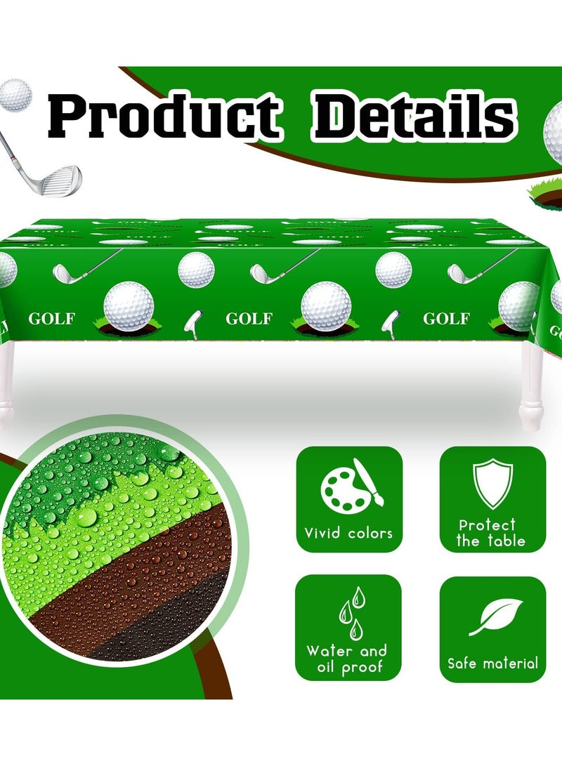 Excefore Golf Tablecloth, Golf Party Decorations, Golf Themed Party Supplies Rectangle Plastic Disposable Golf Table Cover Golf Decorations for Birthday Party Picnic Sport Events, 86 x 51 Inch (2 Piece) - Image 5