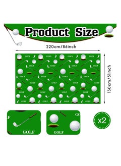 Excefore Golf Tablecloth, Golf Party Decorations, Golf Themed Party Supplies Rectangle Plastic Disposable Golf Table Cover Golf Decorations for Birthday Party Picnic Sport Events, 86 x 51 Inch (2 Piece)  - Image 2