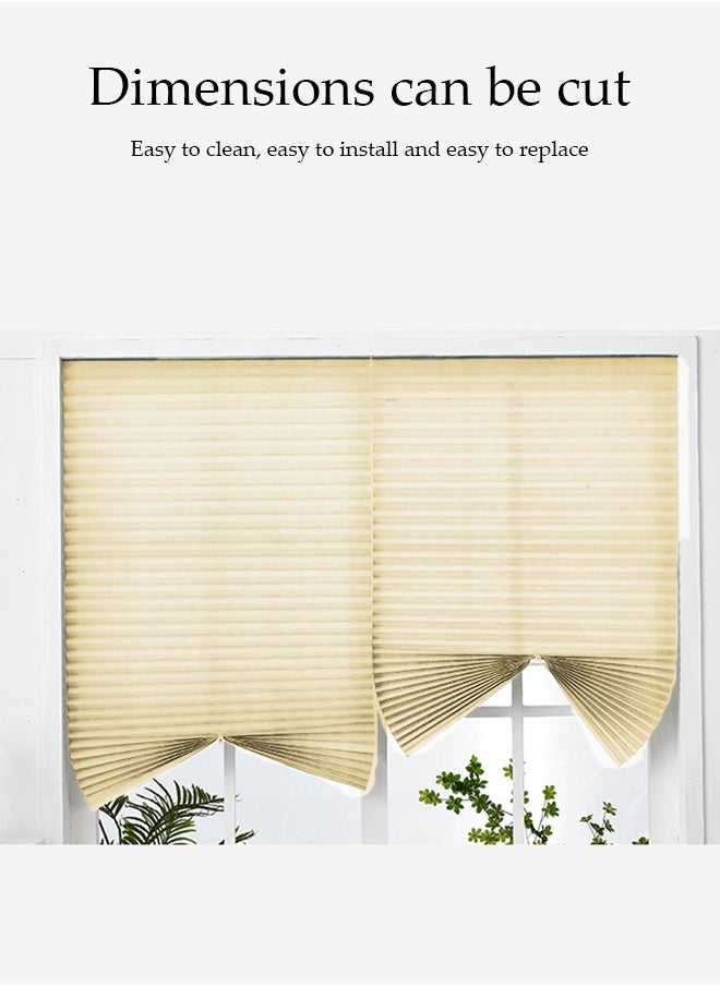 DUNISO 2 Pieces of Pleated Window Shades，Cordless Blackout Pleated Fabric Shade，Self Adhesive Heat Insulation Window Shades Curtains，Can Be Cleaned and Trimmed，Easy to Install，for Bedroom, Bathroom, Living Room，Balcony, Restaurant(120*150CM)  - Image 5