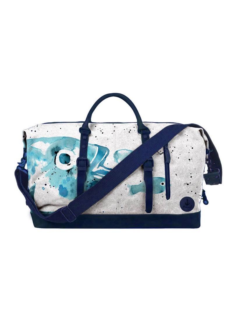 Anemoss Travel Duffel Bag, 50L Large Capacity, Oxford Polyster Blend Luggage Bag, Travel Bag with Zipper and Pockets, Duffel Bag for Gym Sports Fitness, Travel Hand Luggage Bags, Fish Design Tote Bag - Image 1