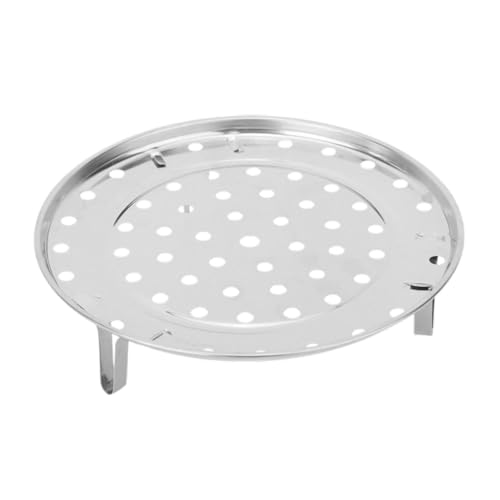Alark Steaming Tray Pressure Cooker Cooking Toast Bread Salad For Canner Rack Round Pot 3 Removable Legs Multi-Functional Steamer Basket For Vegetables Seafood Steaming Stand Holder 2 Pcs [20x20x6CM] - Image 1