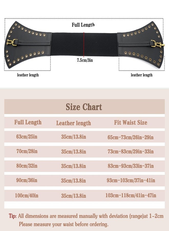 BAOKELAN Women Wide Elastic Belt Vintage Irregular Stretchy Waist Belts for Dresses Black 70CM - Image 4