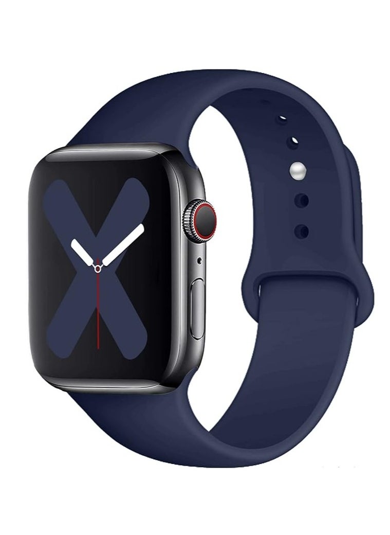 ten.tech - Ten Tech Silicone Sport Band for Apple Watch Ultra/Ultra 2 49mm 45mm 44mm 42mm, Waterproof Soft Silicone Sports Band for iWatch Ultra SE 8/7/6/5/4/3/2/1, Navy Blue - Image 1