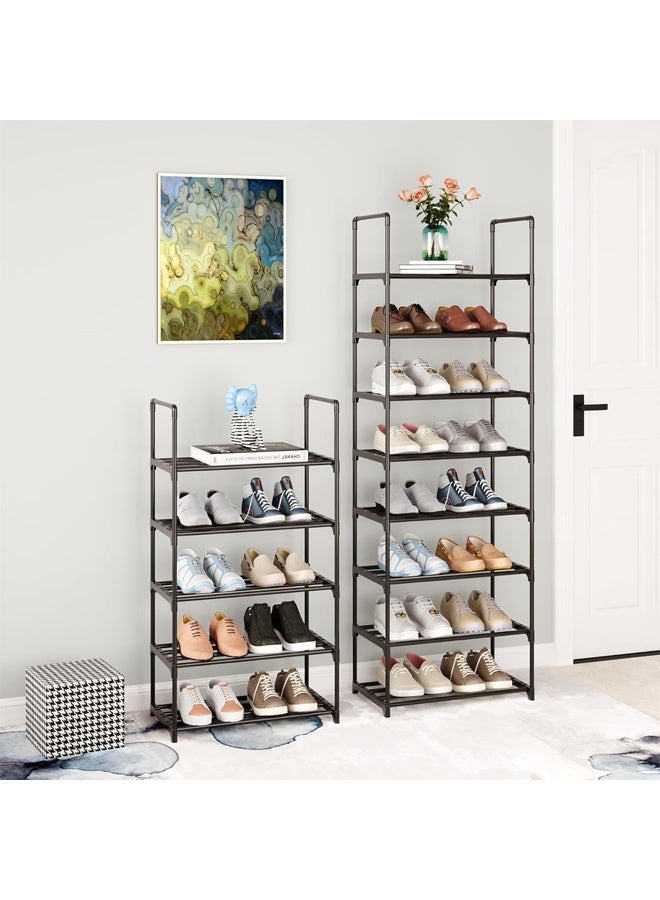 DUNISO Small Shoe Rack, Three Layers, Can Hold 6-8 Pairs Of Shoes, Multifunctional Lightweight Storage Rack, Solid Metal Stackable, Suitable For Entrance Hall And Closet Hallway  - Image 4