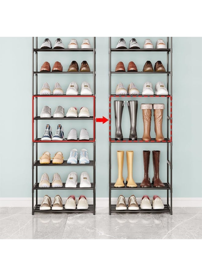 DUNISO Small Shoe Rack, Three Layers, Can Hold 6-8 Pairs Of Shoes, Multifunctional Lightweight Storage Rack, Solid Metal Stackable, Suitable For Entrance Hall And Closet Hallway  - Image 5