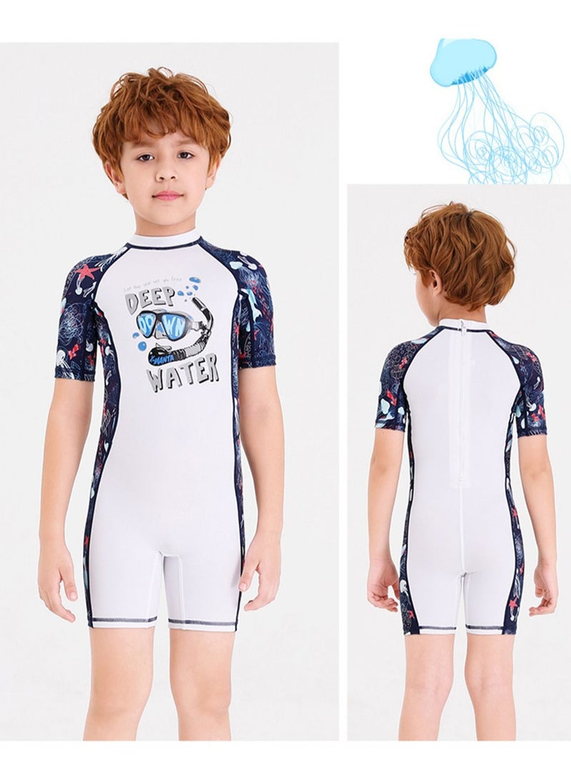 DIVE & SAIL Keep Warm Children Diving Suit Three-layer High Elastic Wetsuit For Byos White - Image 2