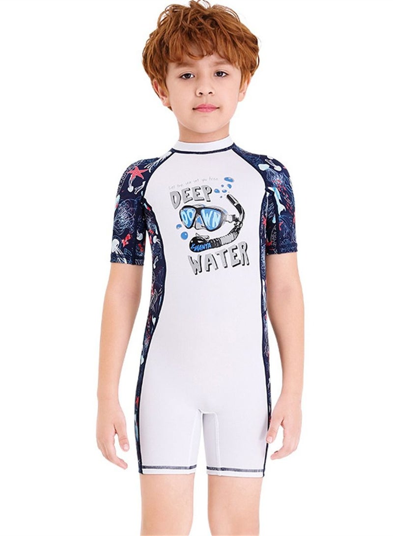 DIVE & SAIL Keep Warm Children Diving Suit Three-layer High Elastic Wetsuit For Byos White - Image 1