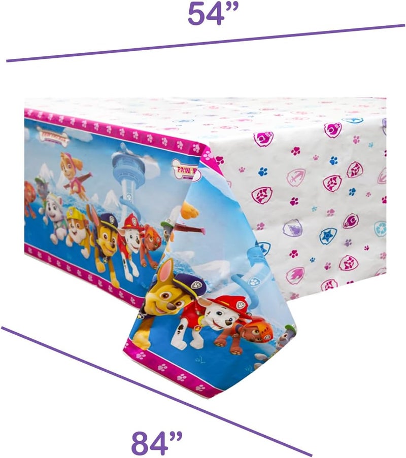 Unique Paw Patrol Girl Party Supplies 2 Plastic Table Covers 54 x 84 with Celebrate With Me Sticker  Kids Birthday Party Decorations - Image 5
