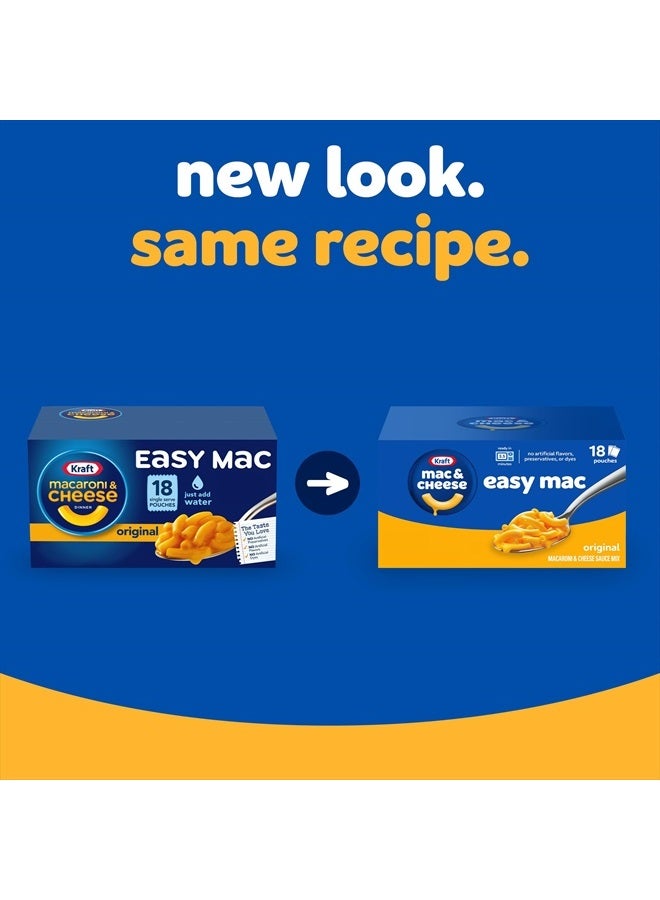 Kraft Mac  Cheese Kraft Easy Mac Original Mac & Cheese Macaroni and Cheese Dinner Microwavable Dinner, 18 ct Packets - Image 2