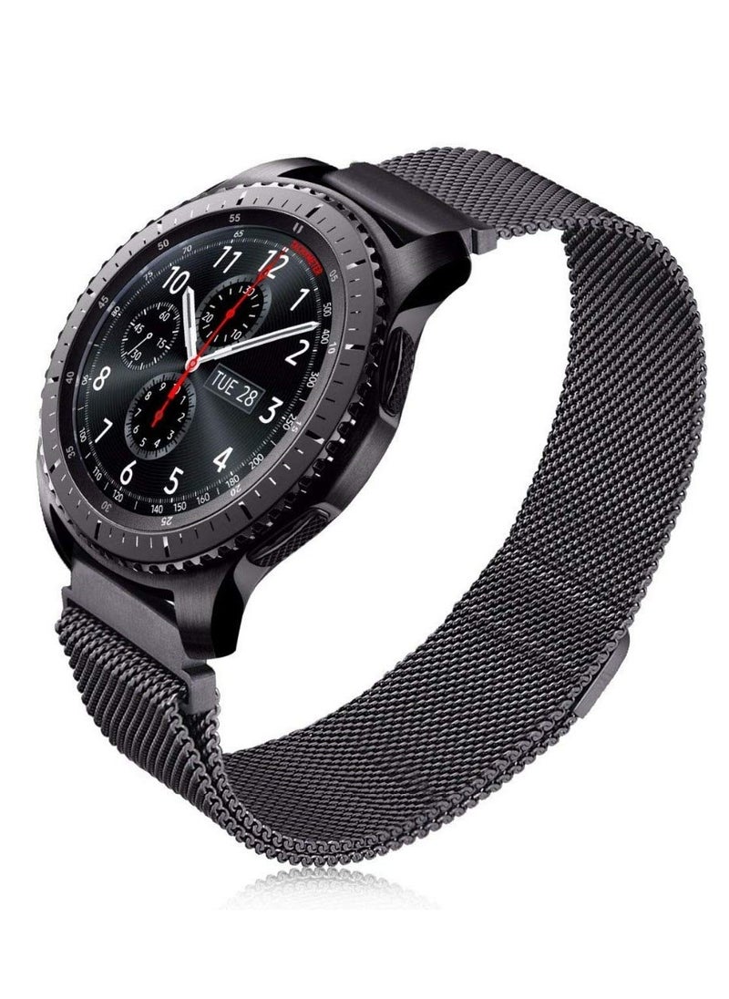 Generic Stainless Steel Loop Strap Wrist Band For Smart Watch Samsung Galaxy Watch 46mm / Huawei GT2 / Gear S3 Frontier and Classic / Honor Magic 2 / Fossil - 22mm - Space Black  - Image 3