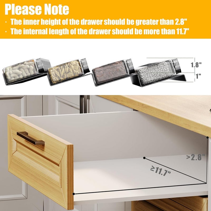 Famhap Store Spice Drawer Organizer, 8 Tier Expandable from 11.7" to 23.2" Seasoning Rack Tray Insert for Kitchen Drawers, Spice Rack Tray for Drawer/Countertop (Black) - Image 3