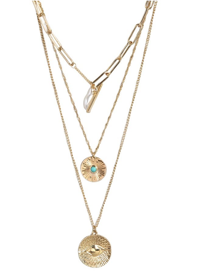 Just Peachy Just Peachy Set of 2 Gold-Plated Necklaces – Elegant Layered & Classic Designs – High-Quality Durable Finish – Adjustable Lengths – Versatile Accessories for Any Occasion – Ideal Gift for Her  - Image 1