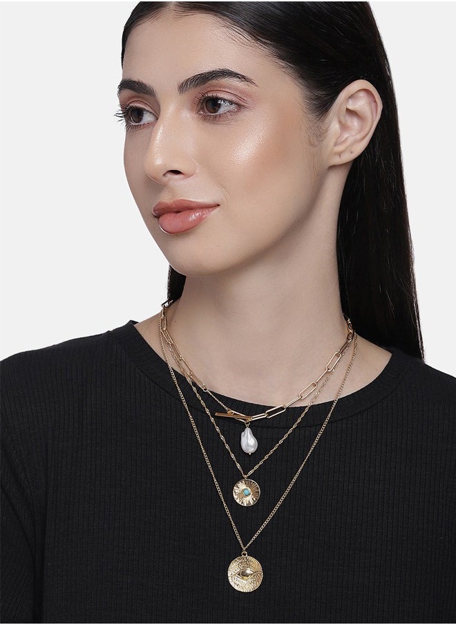 Just Peachy Just Peachy Set of 2 Gold-Plated Necklaces – Elegant Layered & Classic Designs – High-Quality Durable Finish – Adjustable Lengths – Versatile Accessories for Any Occasion – Ideal Gift for Her  - Image 2