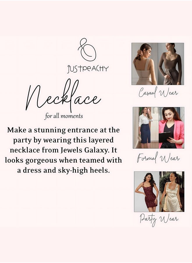 Just Peachy Just Peachy Set of 2 Gold-Plated Necklaces – Elegant Layered & Classic Designs – High-Quality Durable Finish – Adjustable Lengths – Versatile Accessories for Any Occasion – Ideal Gift for Her  - Image 5