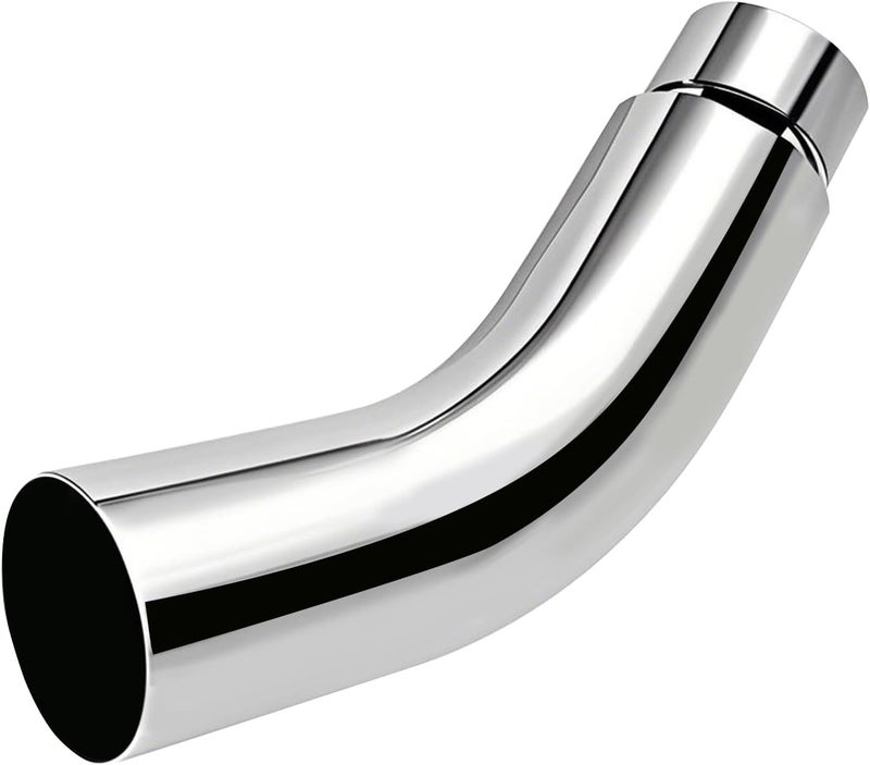 Floshine Diesel Exhaust Elbow Tip, 4" Inlet/6" Outlet X 23" Long, Chromed Steel Side Exit Exhaust Tip - Image 1