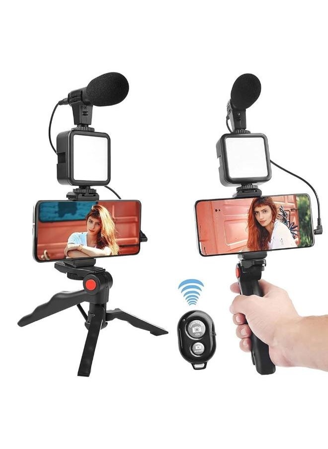 التنفيذية ذ.م.م مجموعة أدوات تسجيل الفيديو لهواتف iPhone Android مع حامل ثلاثي القوائم و36 مصباح LED على YouTube مع ميكروفون صغير لمكالمات الفيديو المباشرة ومدونات الفيديو على YouTube وInstagram TikTok  - Image 1