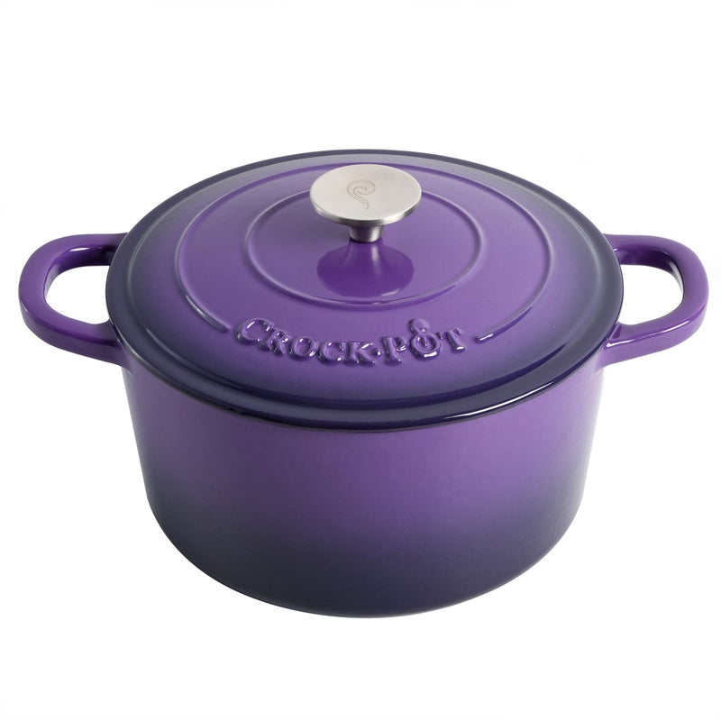 CrockPot Artisan Round Enameled Cast Iron Dutch Oven 5Quart Lavender Purple