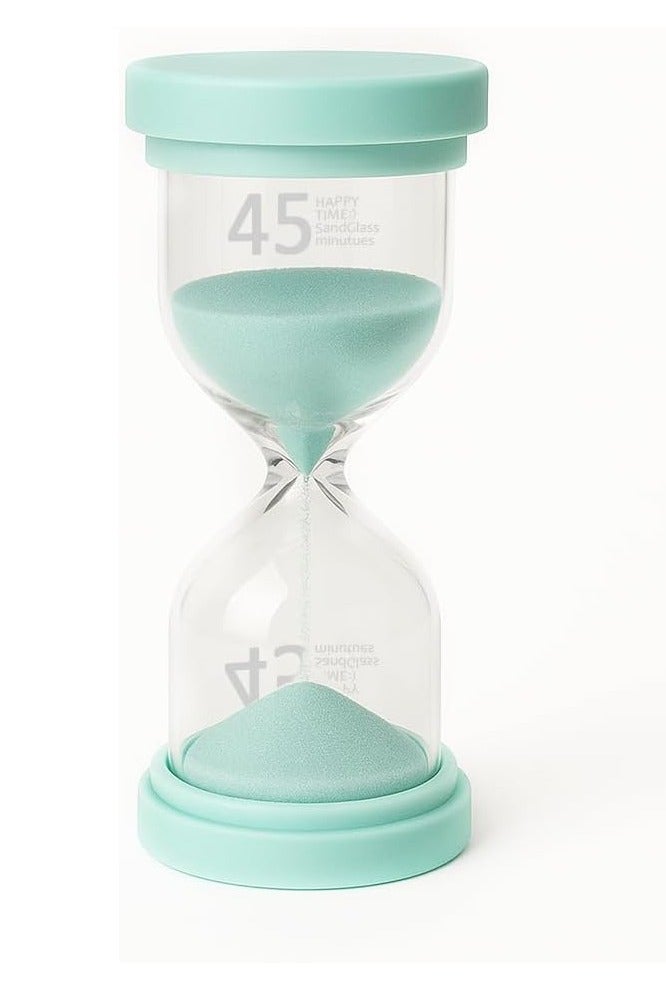 Rubik Sand Timer, 45 Minutes Decorative Hourglass Clock for Kitchen Home Office School Decoration 13cm Height (45 min, Light Green)  - Image 1
