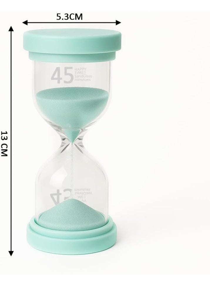 Rubik Sand Timer, 45 Minutes Decorative Hourglass Clock for Kitchen Home Office School Decoration 13cm Height (45 min, Light Green)  - Image 3