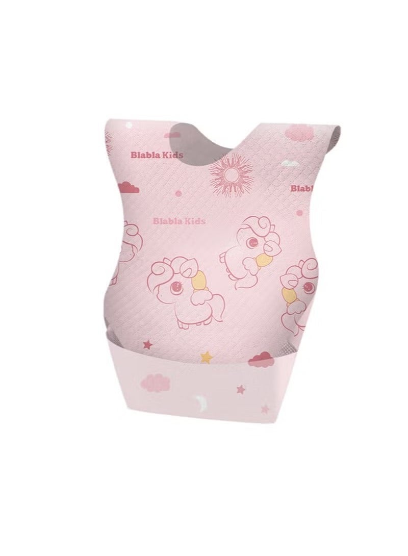 DOOKOO 40-Piece Thickened Disposable Bibs,Non-Woven Fabric that Eats Saliva Paper Bibs, Clothing Protection for Boys and Girls - Image 4