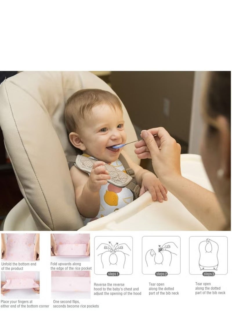 DOOKOO 40-Piece Thickened Disposable Bibs,Non-Woven Fabric that Eats Saliva Paper Bibs, Clothing Protection for Boys and Girls - Image 2