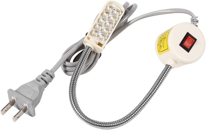 Sewing Machine Light with Magnetic Base, Gooseneck Lamp, Flexible Mounting, 20cm Cord Length - Energy Saving, Durable Polycarbonate, Easy Positioning for Sewing and Crafting (10LED) - Image 1