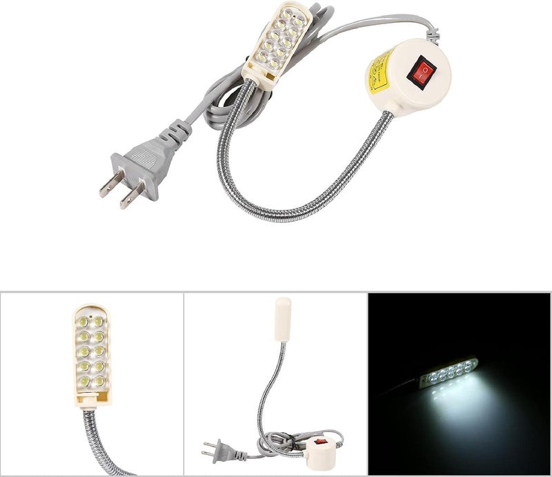Sewing Machine Light with Magnetic Base, Gooseneck Lamp, Flexible Mounting, 20cm Cord Length - Energy Saving, Durable Polycarbonate, Easy Positioning for Sewing and Crafting (10LED) - Image 4