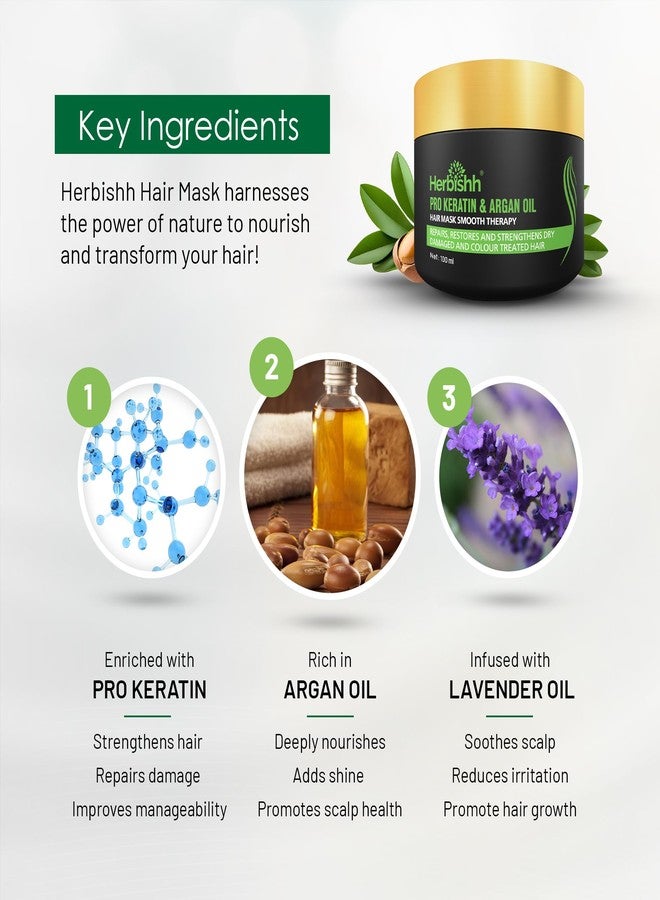 Herbishh Argan Oil & Hair Mask Combo For Deep Conditioning Treatment Argan Oil for Hair Repair & Frizz Control (30ml) & Argan Hair Mask for Hydration (100 g), Sulfate & Paraben Free - Image 4