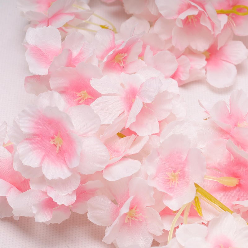 Bgfhna 4pcs 23.6 ft Artificial Cherry Blossoms Garland Pink Fake Vines Hanging Silk Cherry Blossom Sakura Vine for Outdoor Wedding Party Home Decor - Image 3