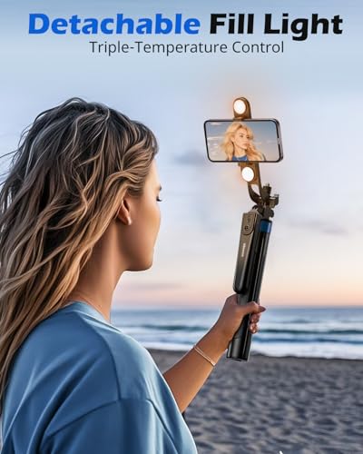 UBeesize 64 Extendable Selfie Stick Tripod with Light Remote Adjustable Phone Tripod Stand for iPhone 1711 Android Camera Travel Vlogging Video Recording - Image 3