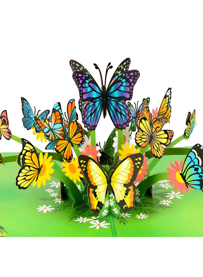 SYOSI 3D Pop Up Greeting Cards, Paper Birthday Cards, Lay Flat Display Widget for Graduation Birthday Wedding Card for Mum Wife Anniversary (Butterfly)  - Image 2